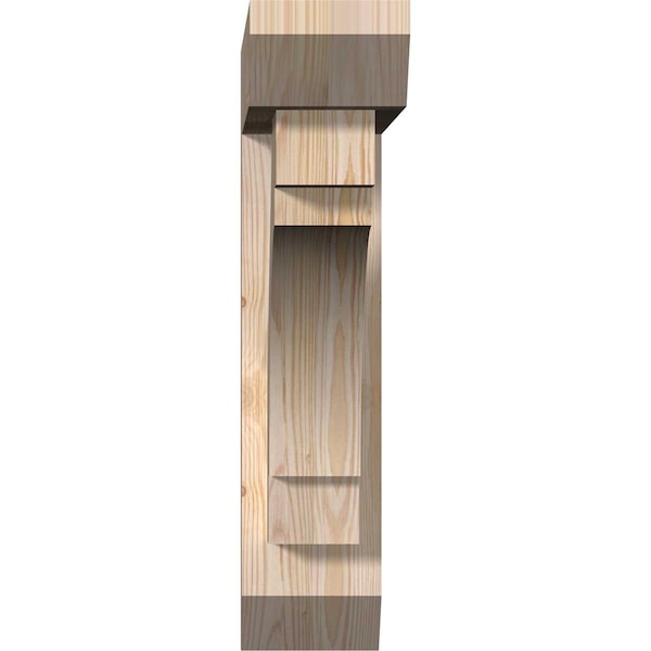 Merced Slat Smooth Bracket W/ Offset Brace, Douglas Fir, 5 1/2W X 24D X 24H